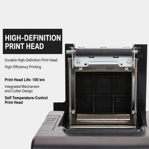 Xprinter XP-Q200 USB+Lan Port Thermal Receipt Printer 80mm Printing Machine For Catering & Milk Tea Shops, US Plug, EU Plug, UK Plug
