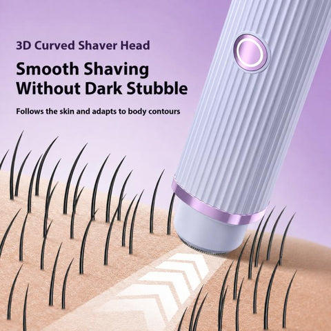 Women Electric Bikini Trimmer 2 In 1 Cordless Body Hair Razor With 3D Arc Blade & Knife Net