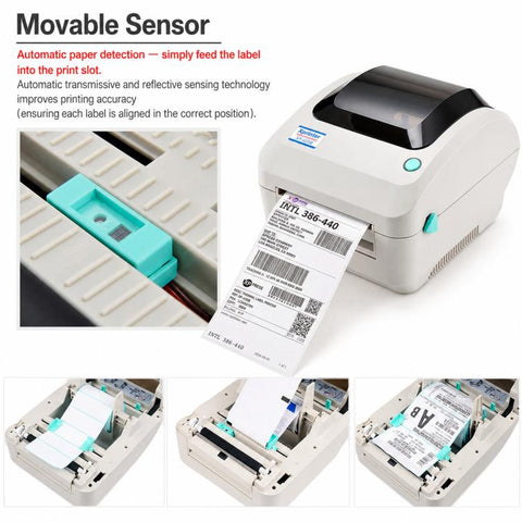 Xprinter XP-470B Thermal Barcode Printer Express E-Waybill Label Machine, USB, USB + Bluetooth