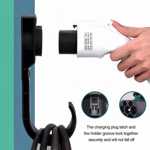 Type 2 EV Charger Holder Wall Mount IEC 62196-2 Electric Vehicle Cable Holder & Charger Holster Dock
