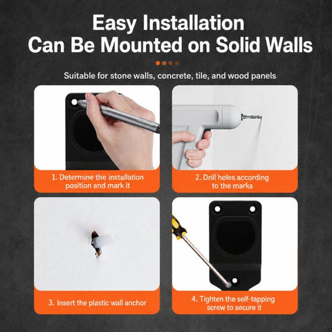 Type 2 EV Charger Holder Wall Mount IEC 62196-2 Electric Vehicle Cable Holder & Charger Holster Dock