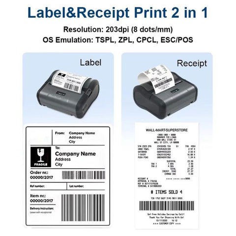 Portable 4 inch Thermal Label Printer Wireless Bluetooth Shipping Label Maker With OLED Screen, M430B