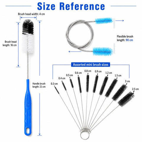 12pcs /Set Glass Tube Cleaning Brush Kit