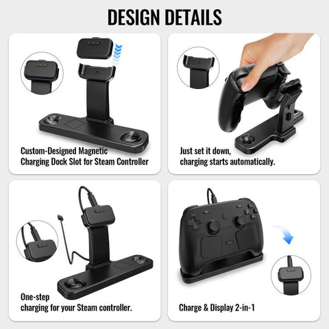 For Steam Controller 2 / 1 JYS Magnetic Charging & Display Docking Station Desktop Stand, Desktop Stand