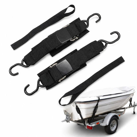 Boat Transom Tie Down Straps Kit 1200 lbs Heavy Duty Quick Release Marine Trailer Straps, Without Lock S Hook, With Lock S Hook