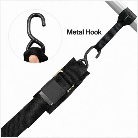 Boat Transom Tie Down Straps Kit 1200 lbs Heavy Duty Quick Release Marine Trailer Straps, Without Lock S Hook, With Lock S Hook