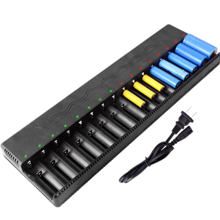 3.7V-4.2V 16-Slot Smart Lithium Battery Charger For 26650 / 18650 / 21700 Batteries, US Plug, EU Plug