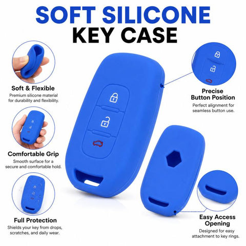 Folding 3-Button Silicone Key Cover For Renault Koleos / Espace / Kadjar