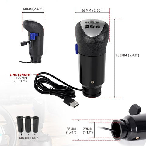 USB Gear Shift Knob For Logitech G29 / G27 / G920 Thrustmaster TH8A PC Truck Simulator Shifter, SFN190