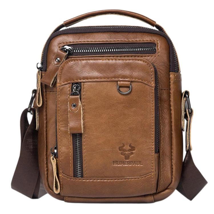 HUMERPAUL MH664 Large-Capacity Leather Vintage Shoulder Bag Men Multifunctional Crossbody Bag