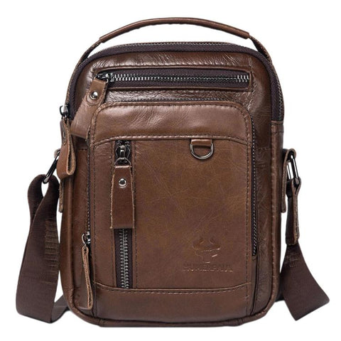 HUMERPAUL MH664 Large-Capacity Leather Vintage Shoulder Bag Men Multifunctional Crossbody Bag