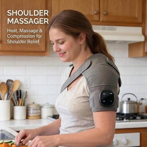 Electric Shoulder Massager Heating Pads Vibration Massage Support Belt, Shoulder Massager
