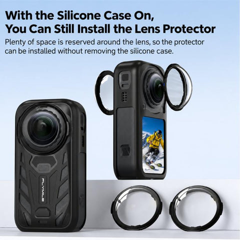 For Insta360 X6 Flymile Silicone Protective Case And Lens Cover