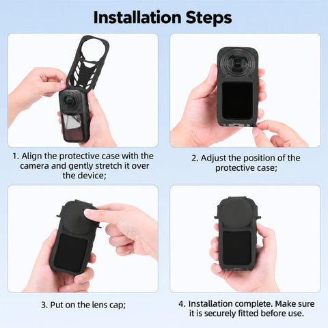 For Insta360 X6 Flymile Silicone Protective Case And Lens Cover