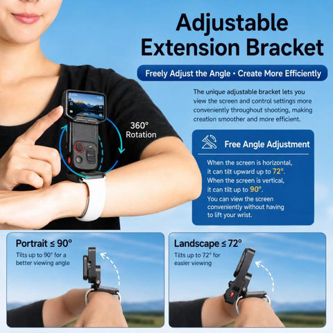 For Insta360 Luna Ultra Wrist Strap Mount Frame Remote Screen Holder