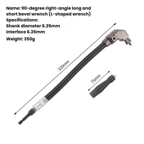 Electric Drill Adapter For Drilling 90-Degree Right-Angle Corners