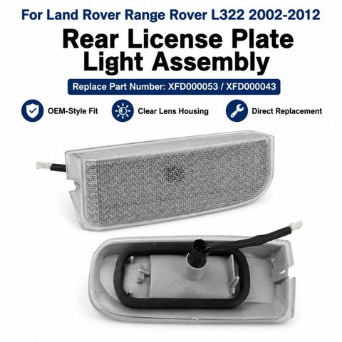 For Land Rover Range Rover Executive L322 Rear License Plate Brake Light, Left XFD000053, Right XFD000043