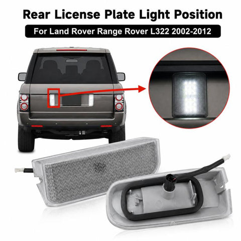 For Land Rover Range Rover Executive L322 Rear License Plate Brake Light, Left XFD000053, Right XFD000043