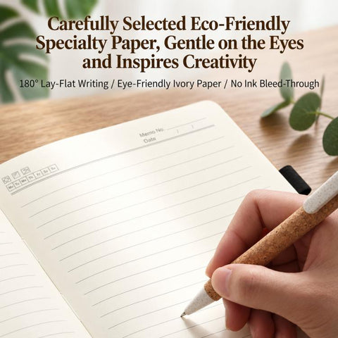 A5 Eco?Friendly Notebook Set With Pen Wood Grain Spliced Journal Business Notepad, Coffee Grounds Patchwork, Tea Leaf Scrap Patchwork, Coffee Grounds Pieced-Together, Black Tea Residue, Sapwood Pattern