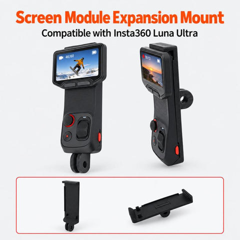 For Insta360 Luna Pro / Ultra Quick Release Screen Module Mount Adapter Bracket, Center Mount, End Mount