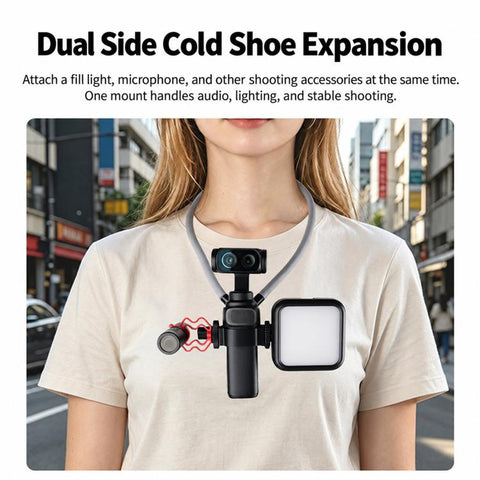 For Insta360 Luna Ultra Quick Release Neck Mount and Wrist Strap Kit Hands-Free Cycling POV Harness Bracket Set, Neck Mount and Wrist Strap Kit