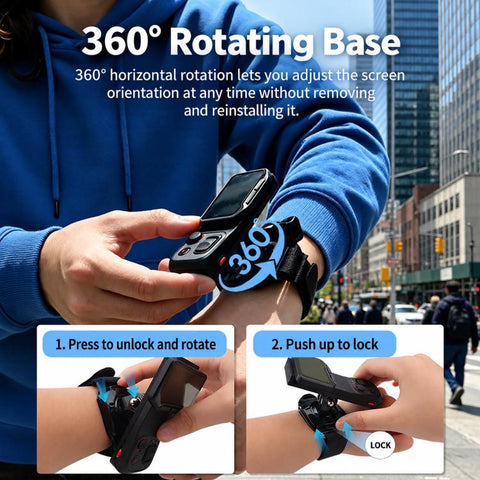 For Insta360 Luna Ultra Quick Release Neck Mount and Wrist Strap Kit Hands-Free Cycling POV Harness Bracket Set, Neck Mount and Wrist Strap Kit