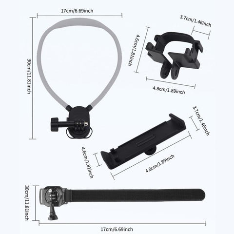 For Insta360 Luna Ultra Quick Release Neck Mount and Wrist Strap Kit Hands-Free Cycling POV Harness Bracket Set, Neck Mount and Wrist Strap Kit