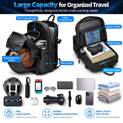 REMOID 1204A Sports Travel Backpack With Helmet Basketball Holder Waterproof Laptop Bag