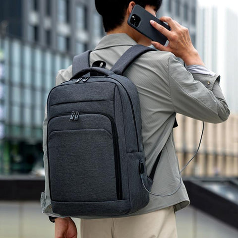 REMOID 26090 Men Business Laptop Backpack Slim Travel Work Bag With USB Charging Port