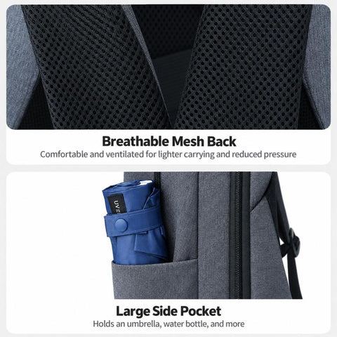 REMOID 26090 Men Business Laptop Backpack Slim Travel Work Bag With USB Charging Port