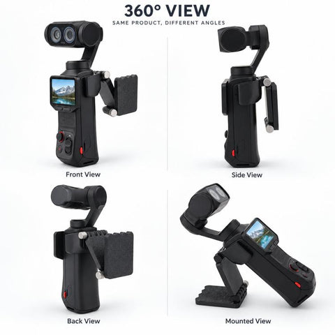 For Insta360 Luna Pro / Ultra Wrap-around Magnetic Mount Holder Adjustable Angle Foldable Hands Free Bracket, Wrap-around