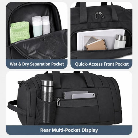 REMOID T26 Large Gym Duffle Bag Travel Backpack Convertible Sport Shoulder Bag With Shoe Compartment Wet Pocket