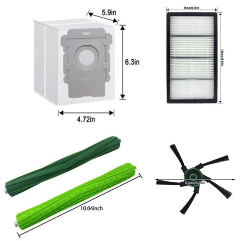 Replacement Kit For iRobot Roomba S9 / S9 Plus 9150 9550 Vacuums 4 Brushes 6 Filters 6 Bags 6 Side Brushes, 20 In 1