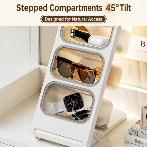 3-Tier Slant Insert Capsule Coffee Storage Box Desktop Organizer For Tea Bags And Snacks, Large, Small