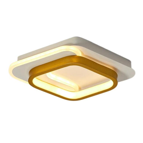 LED Flush-Mount Ceiling Light with Three-Color Dimming For Hallways and Entryways, Square Model A Black, Square Model A Gold, Square Model A White