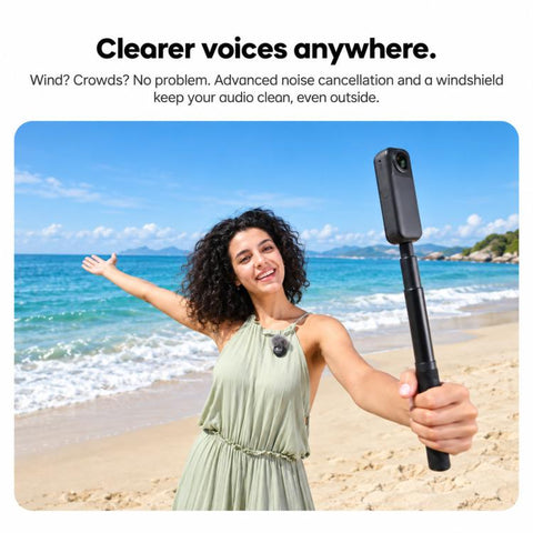 For Insta360 X6 / Luna Ultra / X4 Air / GO Ultra Original 2 In 1 Mic Air, Transmitter + Receiver, Mic Air