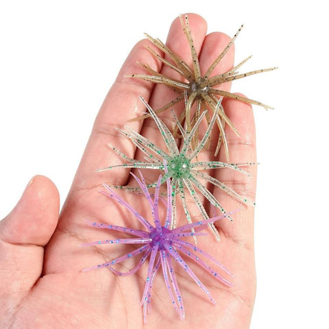 6 PCS/Pack HENGJIA Floating Sea Urchin Soft Fishing Lures Elastic TPR Bug Baits, 0.5g, 1.6g, 2.6g