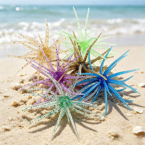 6 PCS/Pack HENGJIA Floating Sea Urchin Soft Fishing Lures Elastic TPR Bug Baits, 0.5g, 1.6g, 2.6g