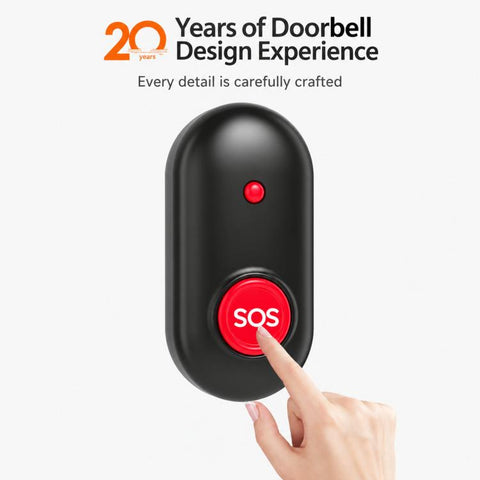 3 In 1 MEAGAO H-G06 Wireless Doorbell Waterproof Pager Long Range Smart Call Button Caregiver Care System, 1 Transmitter+2 Receivers, 2 Transmitter+1 Receivers