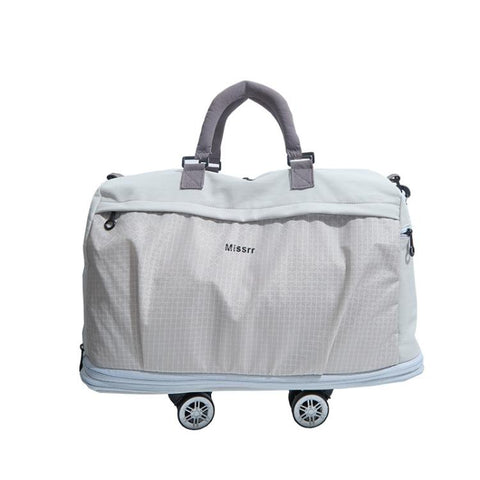 Missrr Expandable Rolling Travel Duffel Bag With Detachable Wheels Nylon Weekender Carry On Bag