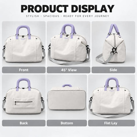 Travel Duffel Bag for Women Expandable Weekender Bag with Wet Pocket