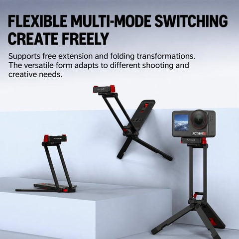 Flymile Magnetic Quick-Release Tripod & Rotating Carabiner Mount, For DJI Osmo Action 3 / 4 / 5 Pro, For DJI Osmo Action 6 / Nano / 360 II
