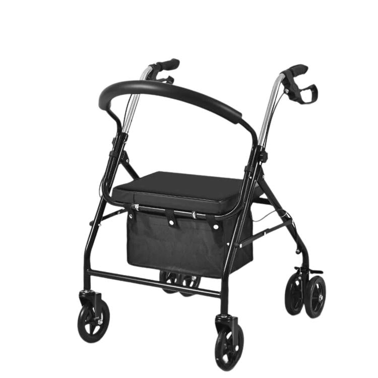 Folding Rollator Walker with Seat Heavy Duty 6-Wheel Senior Shopping Cart Walker, Black/Fabric Bag/No Pedal, Black/Wire Basket /No Pedal, Black/Fabric Bag/With Pedal, Black/Wire Basket/With Pedal, Red/Fabric Bag/No Pedal, Red/Wire Basket/No Pedal      ...
