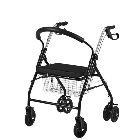 Folding Rollator Walker with Seat Heavy Duty 6-Wheel Senior Shopping Cart Walker, Black/Fabric Bag/No Pedal, Black/Wire Basket /No Pedal, Black/Fabric Bag/With Pedal, Black/Wire Basket/With Pedal, Red/Fabric Bag/No Pedal, Red/Wire Basket/No Pedal      ...