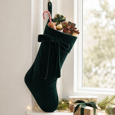 Velvet Christmas Stocking Large Plush Holiday Hanging Stocking for Fireplace Mantel Christmas Tree Decor