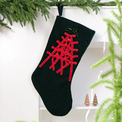 Velvet Christmas Stocking Large Plush Holiday Hanging Stocking for Fireplace Mantel Christmas Tree Decor