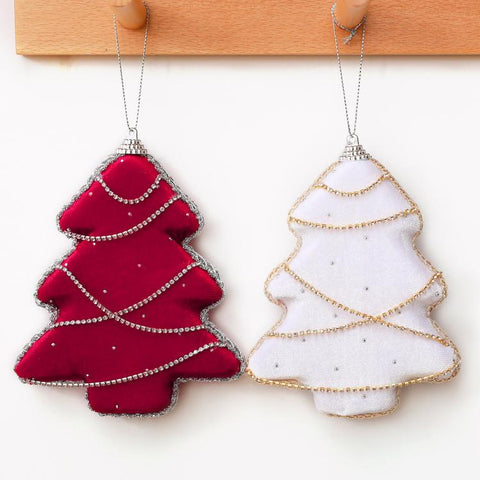 Velvet Rhinestone Foam Christmas Tree Ornament DIY Personalized Christmas Decoration