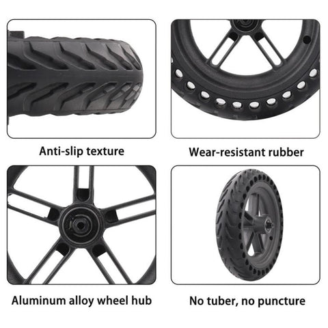 For Xiaomi M365 External Honeycomb Solid Tire Rear Drive Wheel Hub With 110mm Brake Disc, External Honeycomb Solid Tire With 110mm Brake Disc