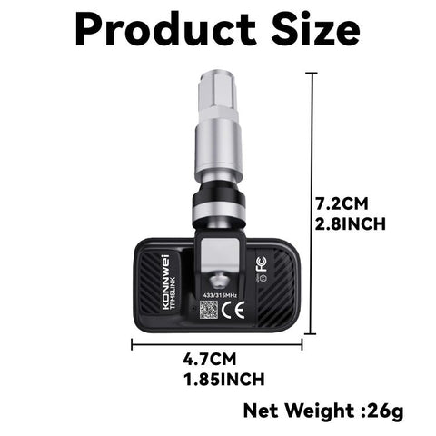 KONNWEI Tire Pressure Monitoring System Connector Supports Bluetooth Version 5.2, TK100+ Sensor