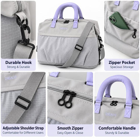Expandable Travel Duffle Bag Lightweight Waterproof Oxford Weekender Bag with Dry Wet Separated Pocket